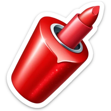 red lipstick with glitter sticker