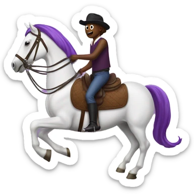 Horse riding an eggplant  sticker