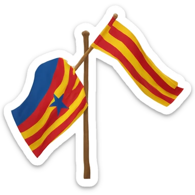 Drapeau catalan avec écrit dessus catalogne  sticker