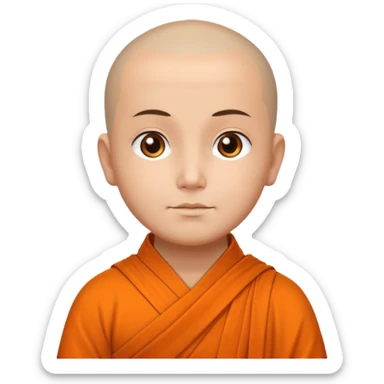 buddhist monk with orange shawl sticker