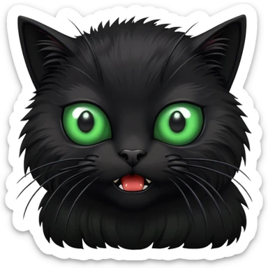 menacing cat looming over a small, terrified spider sticker