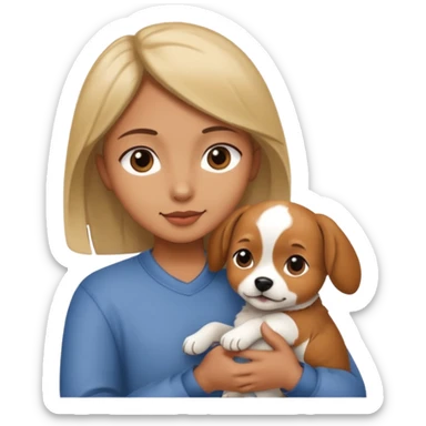 Um coração a segurar um cão no colo sticker