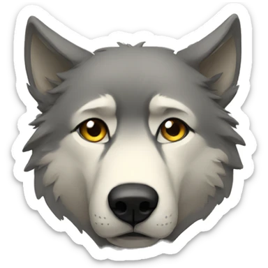 sad wolf sticker