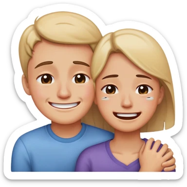 A person on top of a person who is crying sticker