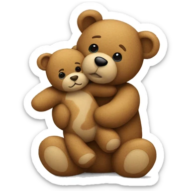 Teddy hugging another teddy sticker
