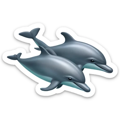 A bunch of dolphins swimming in the ocean with rainbows and clouds  sticker