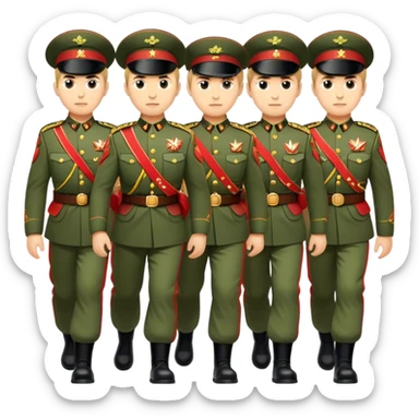 big modern Russian army marching, photorealistic sticker
