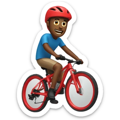Man in bicycle gear riding a red mountain bike  sticker