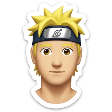 Naruto without forehead band sticker