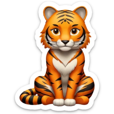 Tigress sitting on kitchen counter sticker
