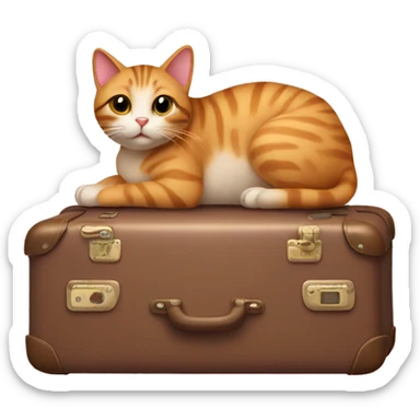 Cat in suitcases  sticker