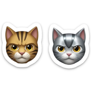 Iron cat versus Thor cat sticker