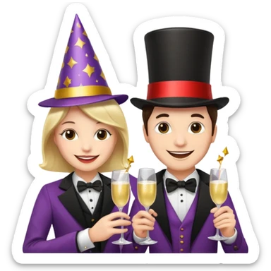 magician couple celebrat his birthday  sticker