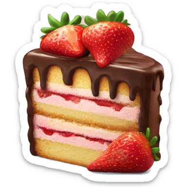 cake with strawberry sticker