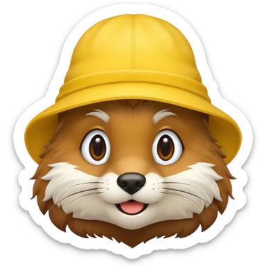 yellow hat animal sticker