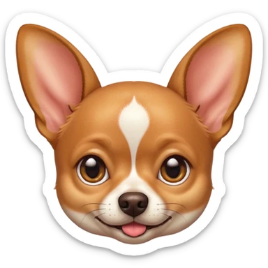 Chihuahua dog, face, with big peach ears sticker
