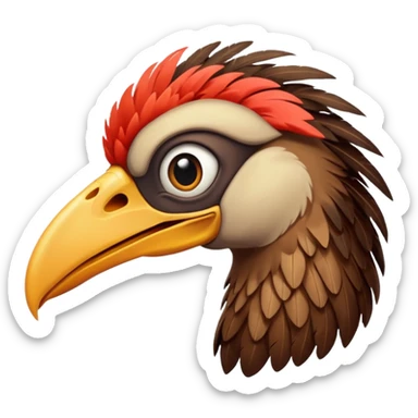 terror bird with long scary beak sticker
