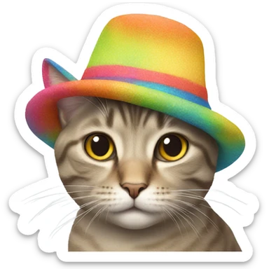 Cat wearing a hat sticker
