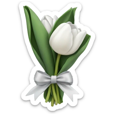 light black tulip bouquet with light grey bow and snow sticker
