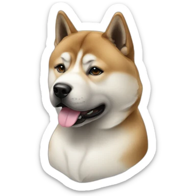 an Akita breed dog,dj sticker