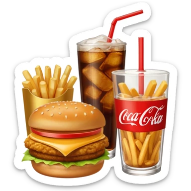 French fríes mc chicken and a coke sticker