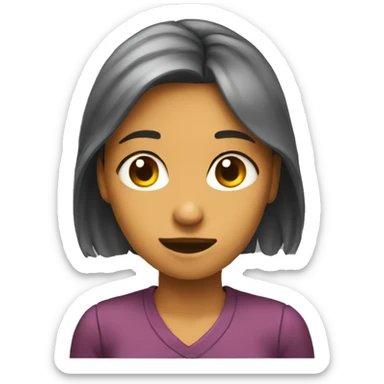 a girl normally her emotions in a notebok sticker