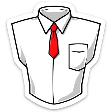 red necktie, formal business accessory sticker