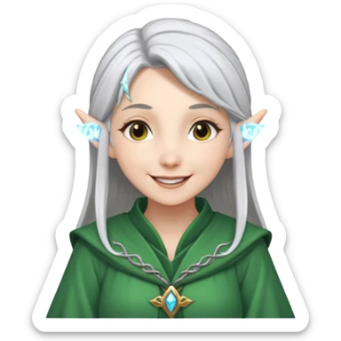 Frieren the female elf mage with silver hair without stone sticker