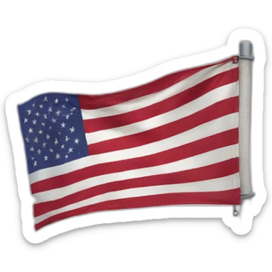 America flag on pole sticker