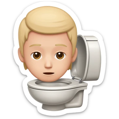 person with head in toilet bowl sticker