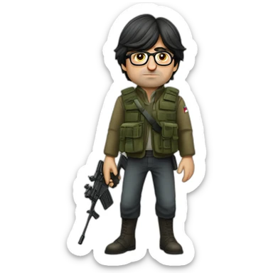 carles puigdemont as palestinian guerrilla warrior sticker