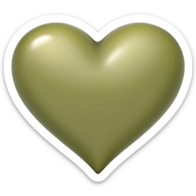 Pale olive heart  sticker