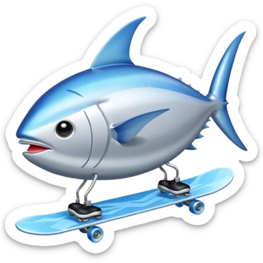 Atún patinando sticker