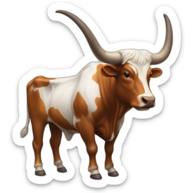 bull, Texas Longhorn, ridiculously long horns, full body sticker