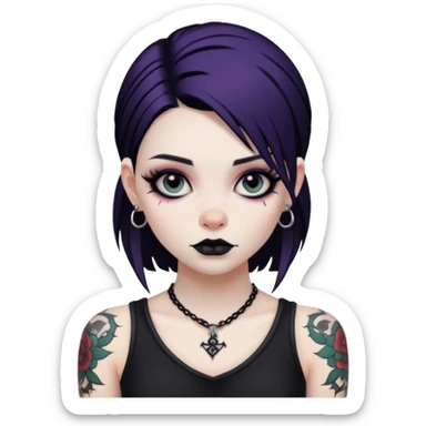 Goth girl with tats  sticker
