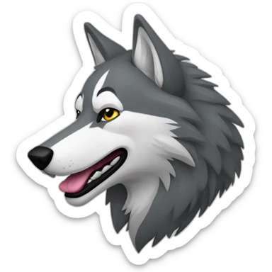 Lobo gris aullando sticker