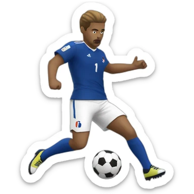 White French football player shooting the ball sticker