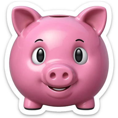 with piggybank sticker