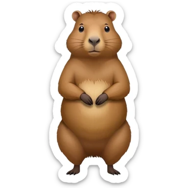capybara full body standing with hands on hips sticker