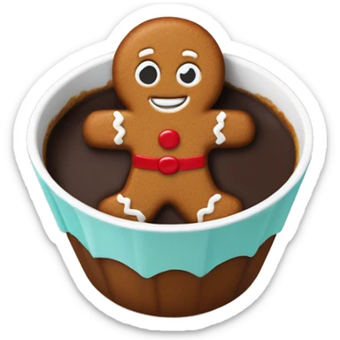 gingerbread man in a chocolate cup sticker