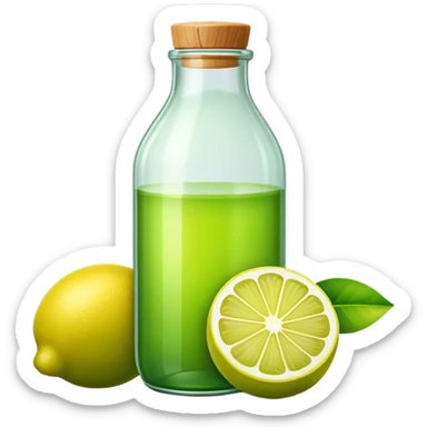 Green lemon juice bottled sticker