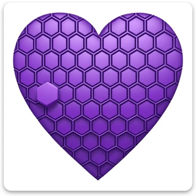 purple heart with a honeycomb pattern sticker