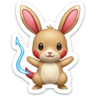 Plusle-Minun-Buneary-Bunnelby-fusion sticker