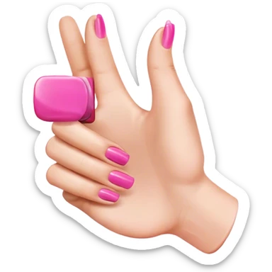 Thumbs up pink nails sticker