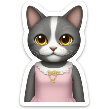 Cat wearing a dress  sticker