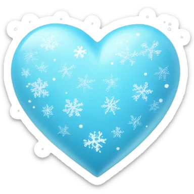 Light blue heart with small snowflakes sticker