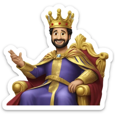 cyril hanouna as king of the world sticker