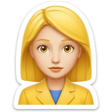 yellow woman assistant sticker
