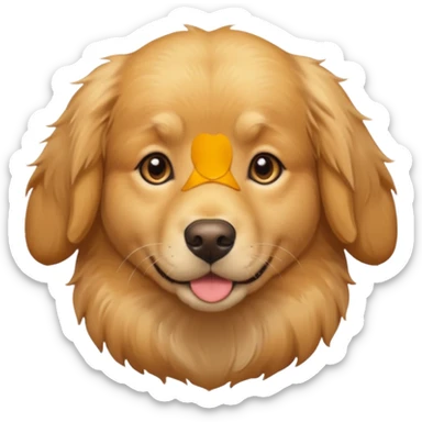 A realistic looking golden retriever. sticker