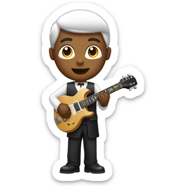 church choirboy with electric guitar in hand sticker